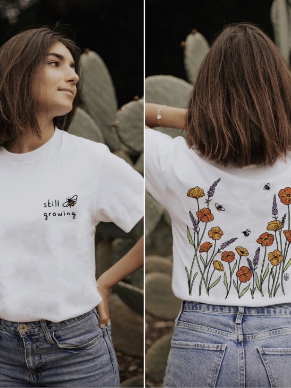 Still Growing White Graphic Tee for Women